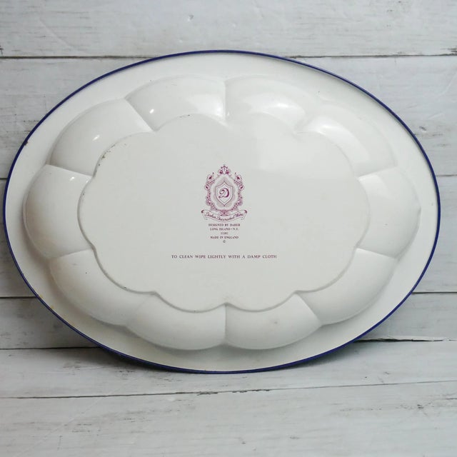 Mid-Century Modern Vintage Mid-Century Modern Daher Blue Willow Transferware Tin Serving Tray/Wall Platter For Sale - Image 3 of 3