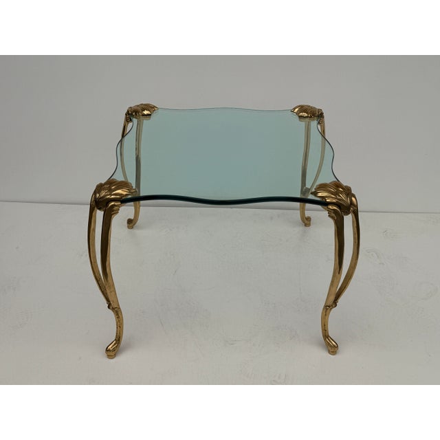Rococo 1970s Brass and Glass Coffee Table Manner of Maison Jansen For Sale - Image 3 of 12
