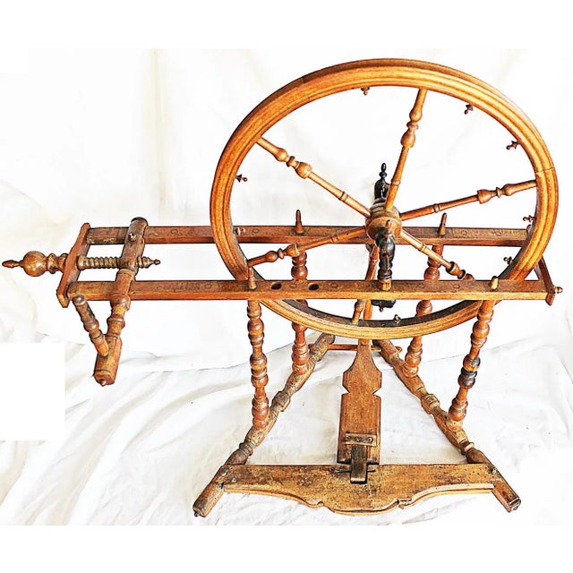 Mid 19th Century French Miniature Spinning Wheel Chairish