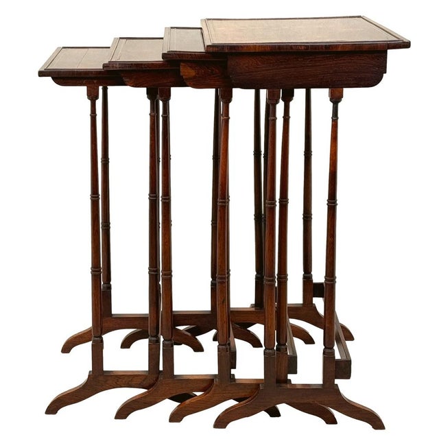 Antique Regency Rosewood Quartetto Nesting Tables, 1825, Set of 4 For Sale - Image 9 of 16
