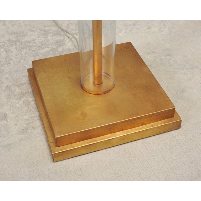 Metal Late 20th Century Pair of Charles Hollis Jones Style Lucite Column Floor Lamps For Sale - Image 7 of 17