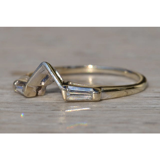 The Anza Vista: Ladies 18K White Gold Angled Diamond Band For Sale - Image 4 of 10