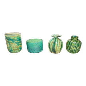 Mdina Glass Vases and Bowl from Malta, circa 1960 - Set of 4