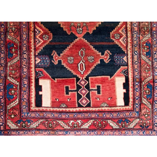 Red Vintage Persian Mazleghan Rug For Sale - Image 8 of 12
