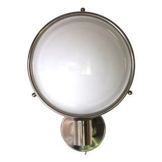 Art Deco Wall Lamp in Brass and Opal Glass by Carl Witzmann, 1970s For Sale