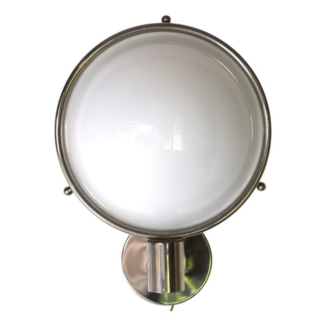 Art Deco Wall Lamp in Brass and Opal Glass by Carl Witzmann, 1970s For Sale