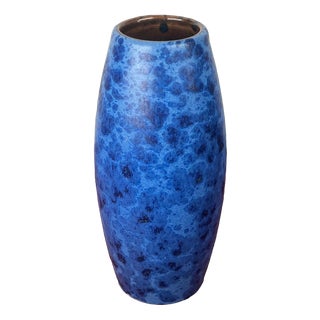 Vintage Blue West German Pottery Vase from Scheurich, 1970s For Sale