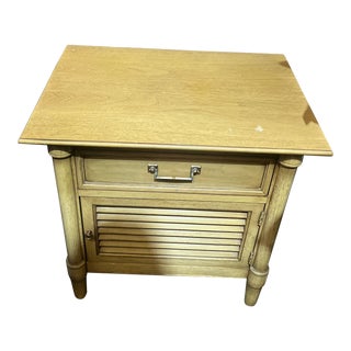 Vintage Drexel Light Wood Nightstand For Sale