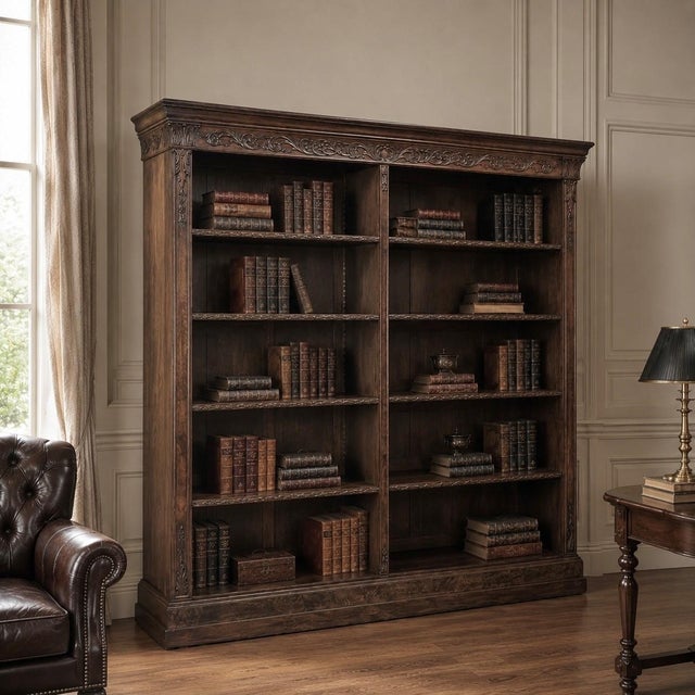 Neoclassical Antique Dutch Neoclassical Walnut Open Bookcase For Sale - Image 3 of 18