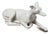 Laying Ceramic Dog on Platinum Base For Sale