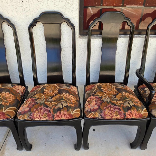 Vintage Bernhardt Chinoiserie Ming Dining Chairs Set of 8 For Sale - Image 11 of 16