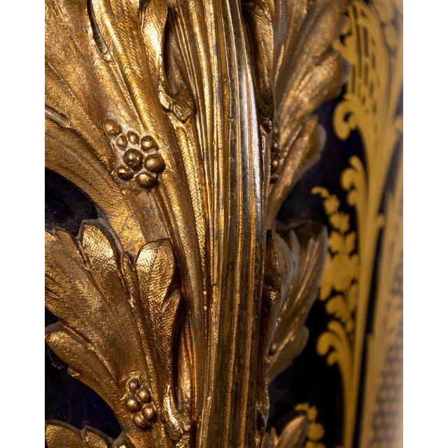 Large Sèvres Porcelain and Gilt Bronze Vases with Floral Bouquets, 1800s For Sale - Image 11 of 13