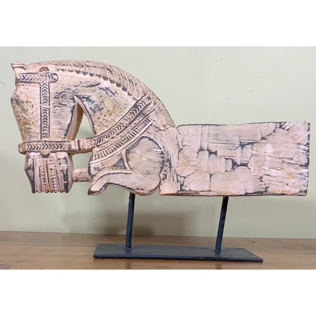 Wood 1960s Architectural Hand Carved Wood Horse For Sale - Image 7 of 13