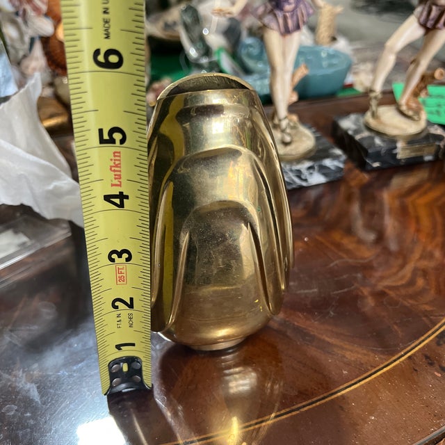 1970s 1970s Small Brass Abstract Style Vase For Sale - Image 5 of 8