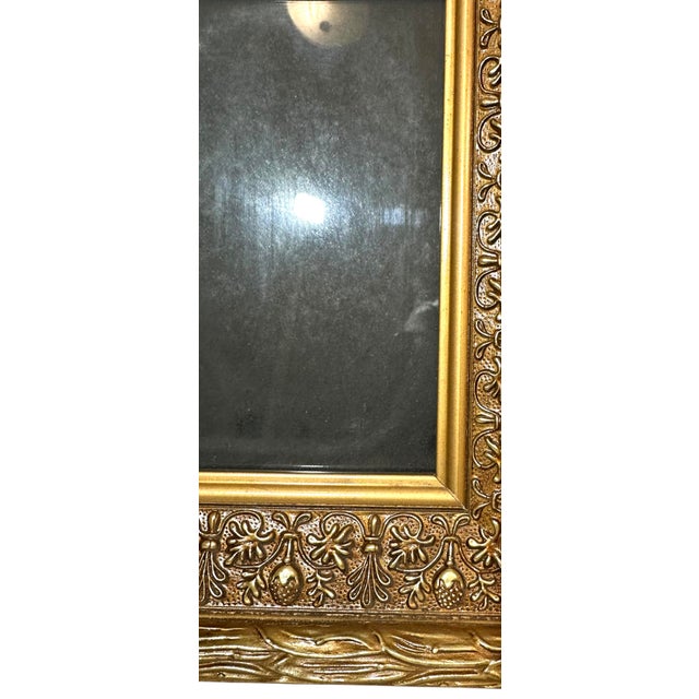 1970s Vintage Ornate Gold & Bronze Picture Frame For Sale - Image 5 of 11