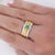 1 Carat Emerald Cut Emerald with 16 Pieces Round Cut Diamond Platinum 950 & 18K Yellow Gold Ribbed Shank Statement Ring....