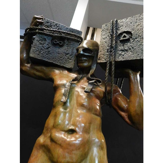 Renzo "Awake" Bronze Sculpture Hand Signed Artwork 58h X 26w X 16d For Sale - Image 9 of 17