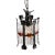 Brutalist Pendant Lamp in Wrought Iron and Colored Murano Glass attributed to Tom Ahlström & Hans Ehrich, Sweden, 1960s For Sale - Image 4 of 9