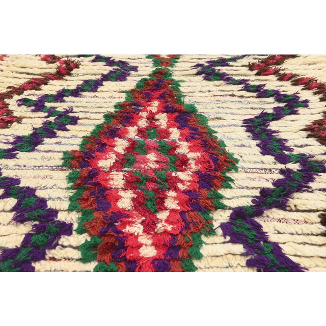 Late 20th Century Vintage Azilal Boucherouite Moroccan Rug, 02'11 X 06'04 For Sale - Image 5 of 10
