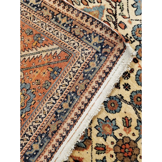 Traditional Antique Persian Bakhshaish Carpet, Handmade Wool Rug, Ivory and Rust For Sale - Image 3 of 13