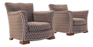 French Art Deco Lounge Chairs, 1920s, Set of 2