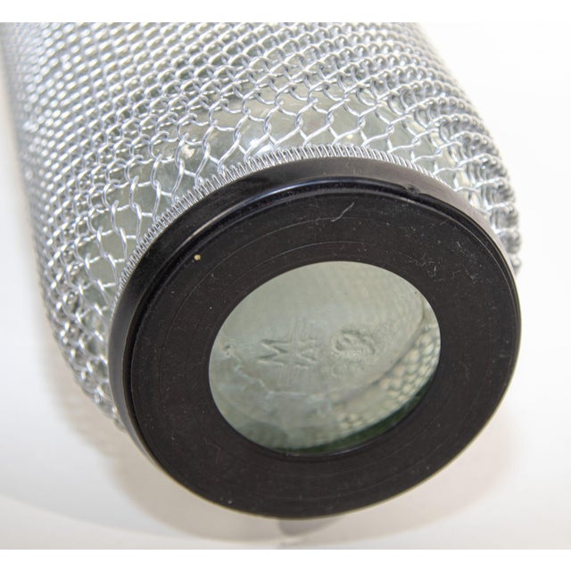 Vintage Classic Soda Siphon Seltzer Glass Bottle With Wire Mesh For Sale - Image 9 of 18