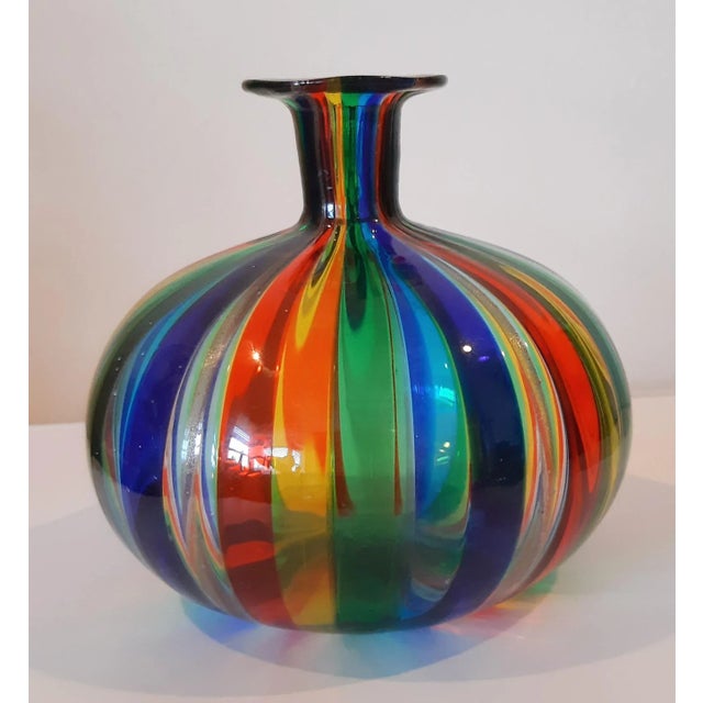Blue Mid Century Oggetti Italian Art Glass Venini Murano Rainbow Adventurene For Sale - Image 8 of 10