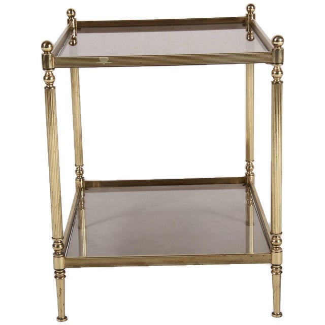 1940s Vintage Neoclassical Brass Side Table, 1950 For Sale - Image 5 of 18