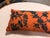 Orange + Dark Green Embroidered Lumbar Pillow For Sale - Image 4 of 12