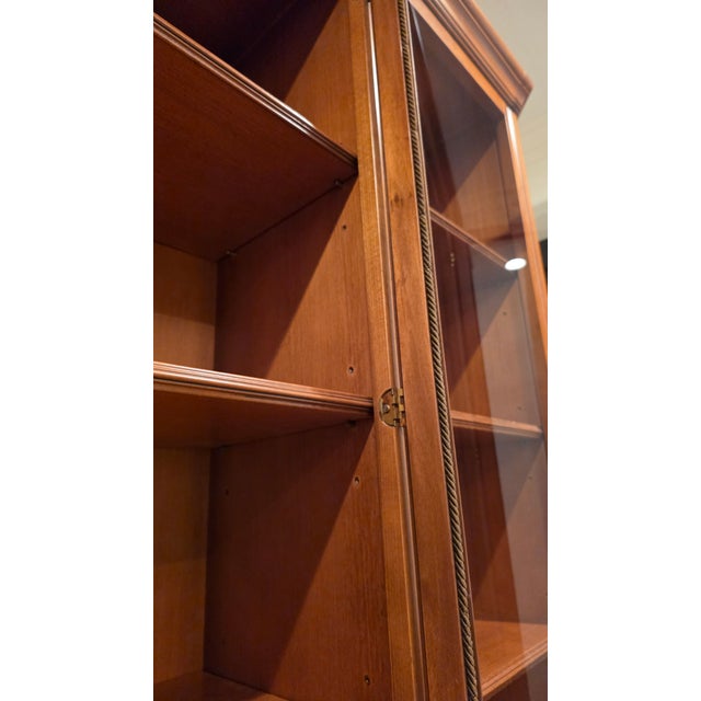 Wood Selva Italian Cherry Wood Bookcase/Display Cabinet - Made in Italy, Luxury Vintage For Sale - Image 7 of 7