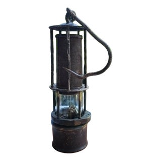 Art Deco Gasoline Miner's Lamp in Glass from Jena, 1930s For Sale