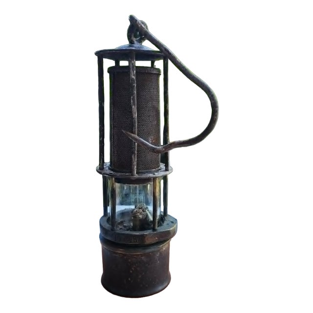 Art Deco Gasoline Miner's Lamp in Glass from Jena, 1930s For Sale