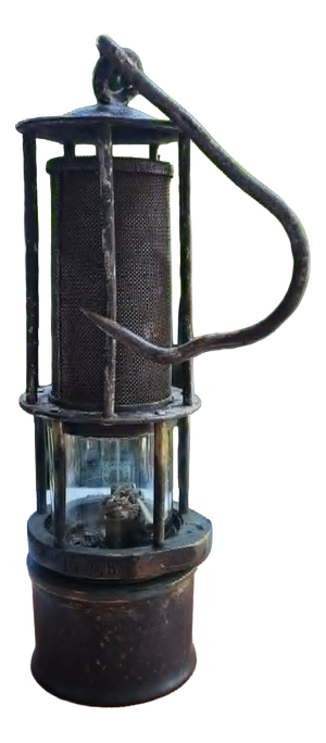 Art Deco Gasoline Miner's Lamp in Glass from Jena, 1930s