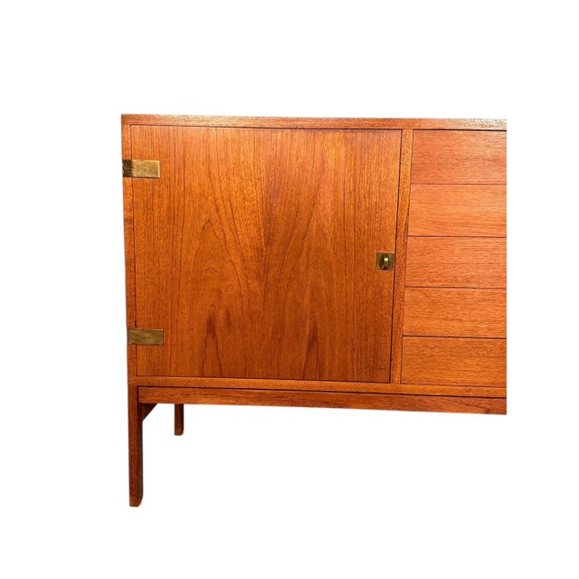 Mid-Century Modern Ole Gjerlov Knudsen & Torben Lind Teak Sideboard for France & Sons For Sale - Image 3 of 15