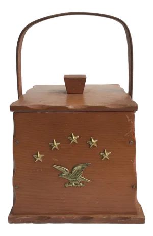 Vintage Rustic Wooden Salt Box With Handle & Removable Lid