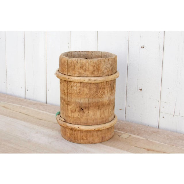 Farmhouse Weathered Bamboo Vegetable Container For Sale - Image 3 of 7