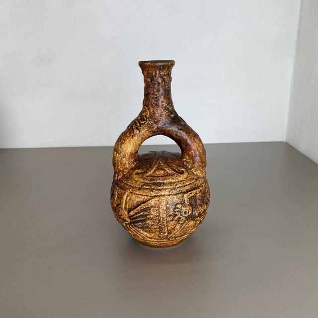 Large Colorful Fat Lava Pottery Maya Tiki Vase from Jasba Ceramics, Germany, 1970s For Sale - Image 4 of 18