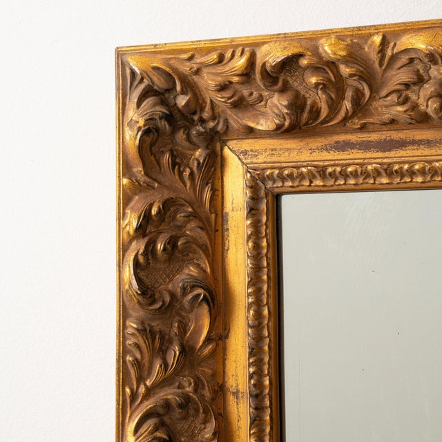 French 19th Century France Gold Wood Mirror For Sale - Image 3 of 8