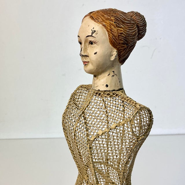 1960s Vintage French Boho Chic Tabletop Tole Mesh Tabletop Mannequin Sculpture For Sale - Image 12 of 12
