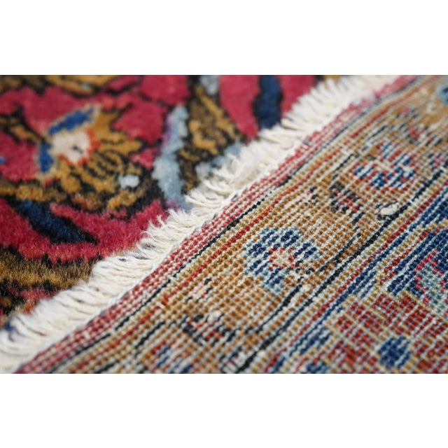 Traditional Antique Manchester Wool Kashan Runner 1'10'' X 9'11'' For Sale - Image 3 of 11