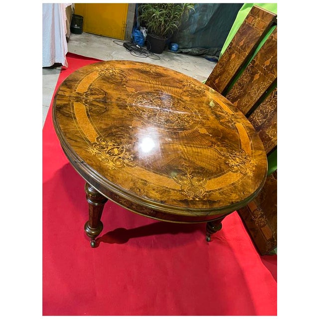 Extendable Dining Table in Walnut & Maple, 1920s For Sale - Image 14 of 18