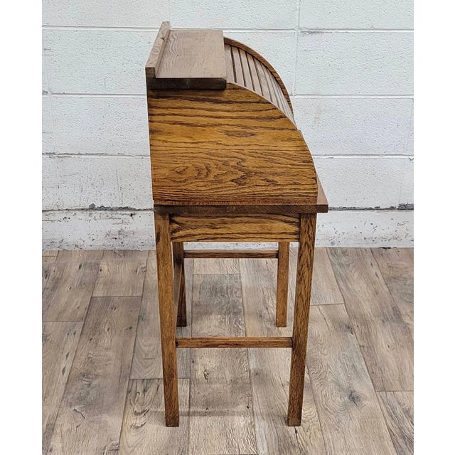 Antique Child Size Secretary Roll Top Desk For Sale - Image 9 of 10