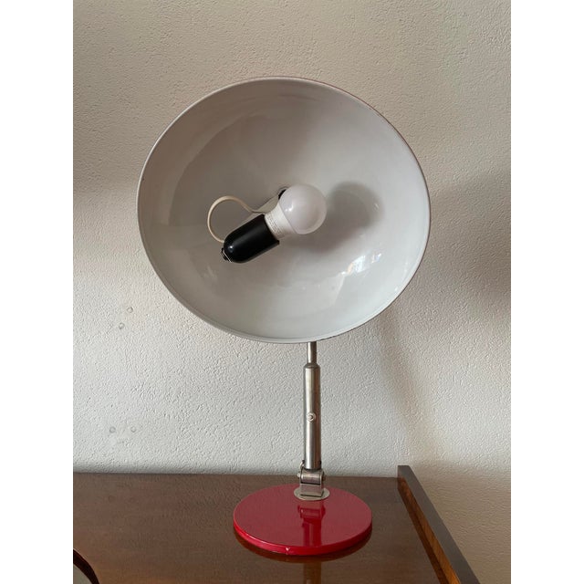 Red Adjustable Table Lamp Model 144 attributed to Herman Busquet for Hala Zeist, 1932 For Sale - Image 10 of 11