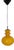 Vintage Ceiling Lamp with Yellow Glass Shade on Chrome-Plated Metal Mount, 1970s For Sale