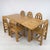 Dimensions: H 30” x W 62.5” x D 39” Extended: W 85.5” Vintage Brutalist extendable pine dining table by Wasa Mobel with...