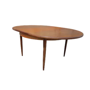 Vintage Danish Extendable Teak Oval Table by Kofod-Larsen