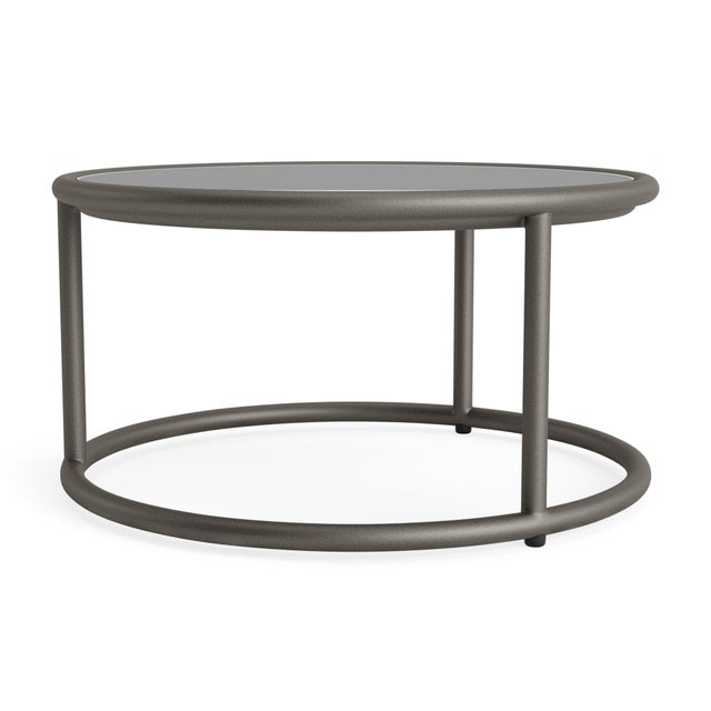 Not Yet Made - Made To Order Brown Jordan Walter Lamb Aluminum 20" Round Occasional Table, Glass Top, Mica frame with N/A fabric For Sale - Image 5 of 12