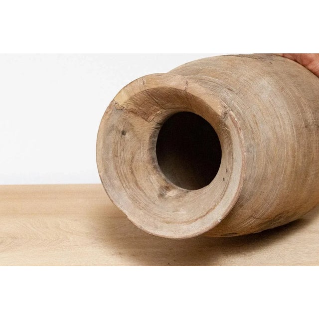 Tan Antique Wooden Pot-Bindu For Sale - Image 8 of 10