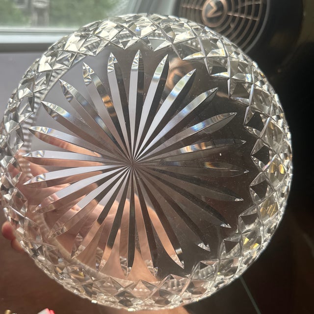 Late 20th Century Waterford Killeen Diamond Cut Crystal Bowl - Large 9.75" Centerpiece For Sale - Image 5 of 7