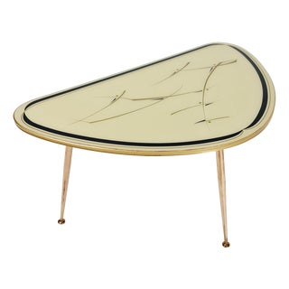 Mid-Century German Tripod Glass & Brass Coffee Table ffrom Ilse Möbel, 1950s For Sale